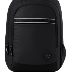 wildcraft dark edition 30 l laptop backpack for men & women | fits 15.6 inch laptop | padded shoulder straps, multi compartments, anti theft zippers | office & college bag | dark black