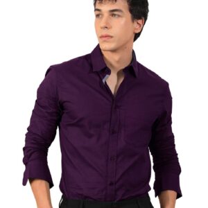 pinkmint men's regular fit soft cotton blend casual combo shirt with pocket design & spread collar full sleeves formal shirt